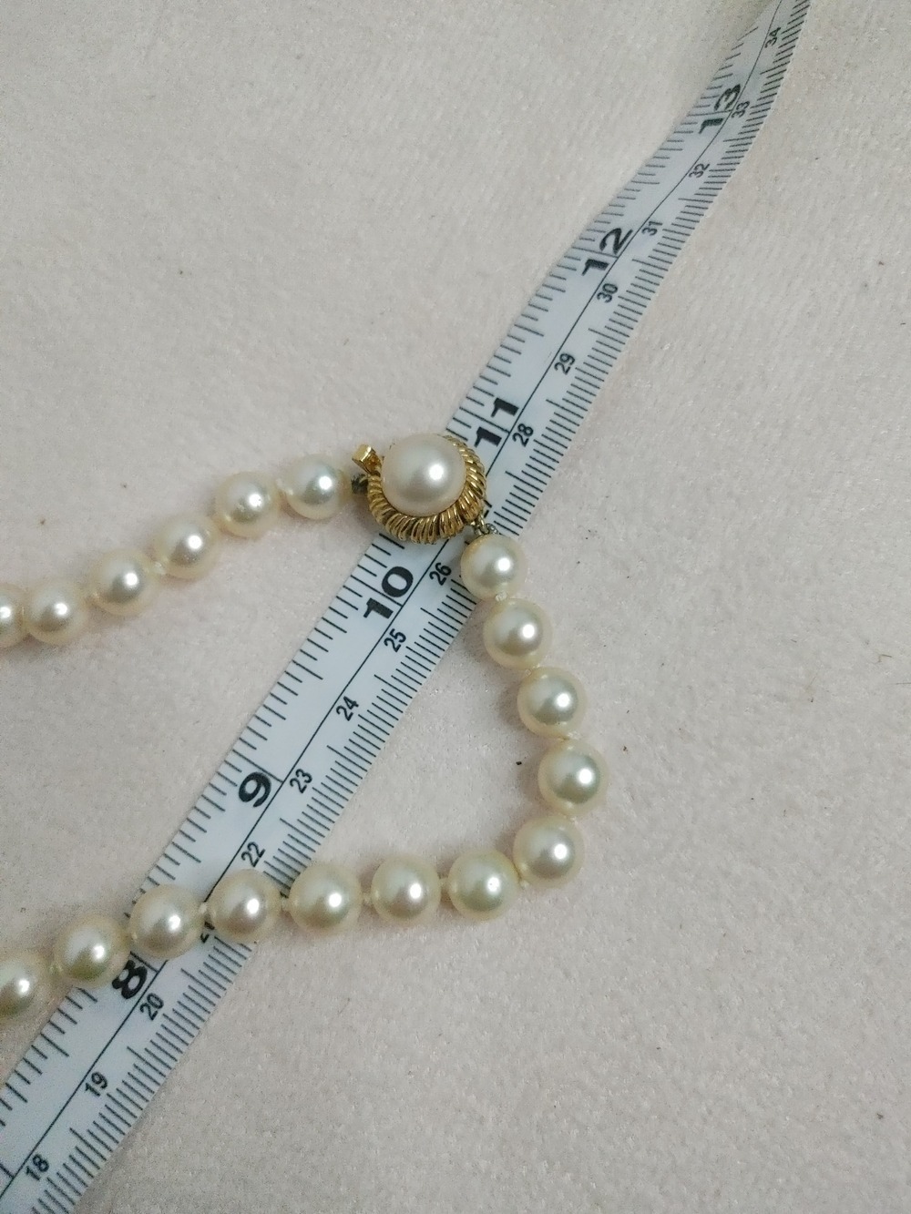 Vintage Majorica Hand Knotted Princess Length Cream Pearl Necklace - Picture 9 of 12